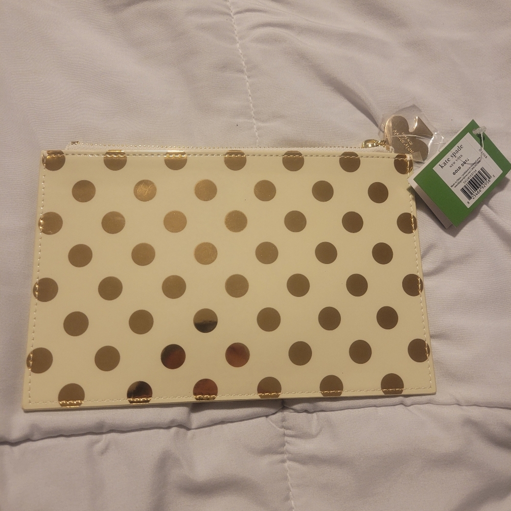 Kate Spade Gold Polka Dot Pouch